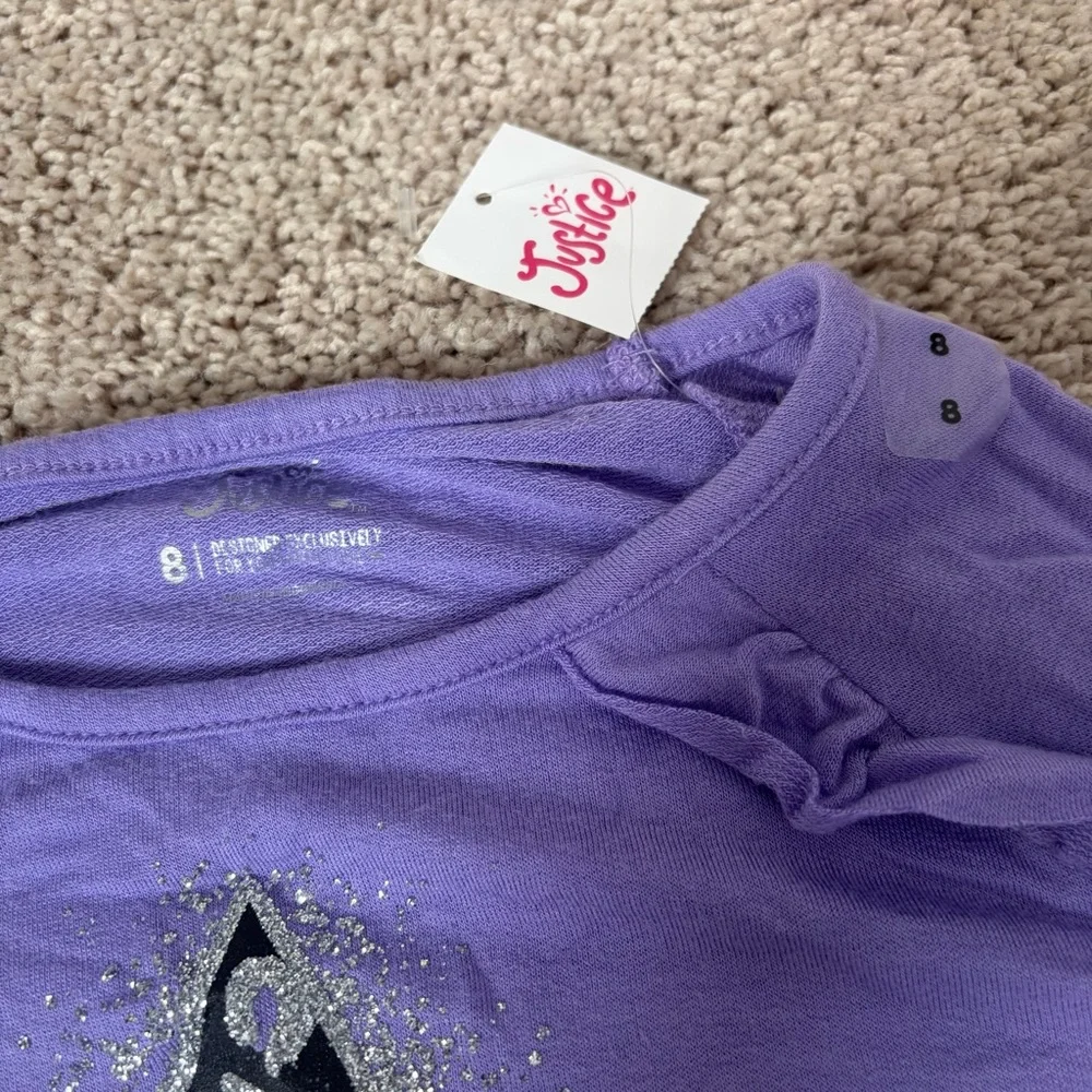 The Children's Place NWT Purple Sparkly Cheetah Star Long Sleeve Top Size 8